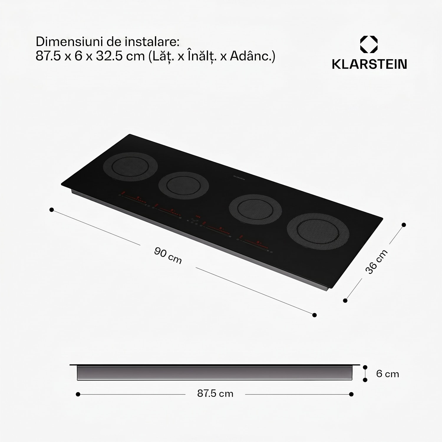 Masterzone Slim Round plită cu inducție, max. 7200 W, încorporat, 4 zone 