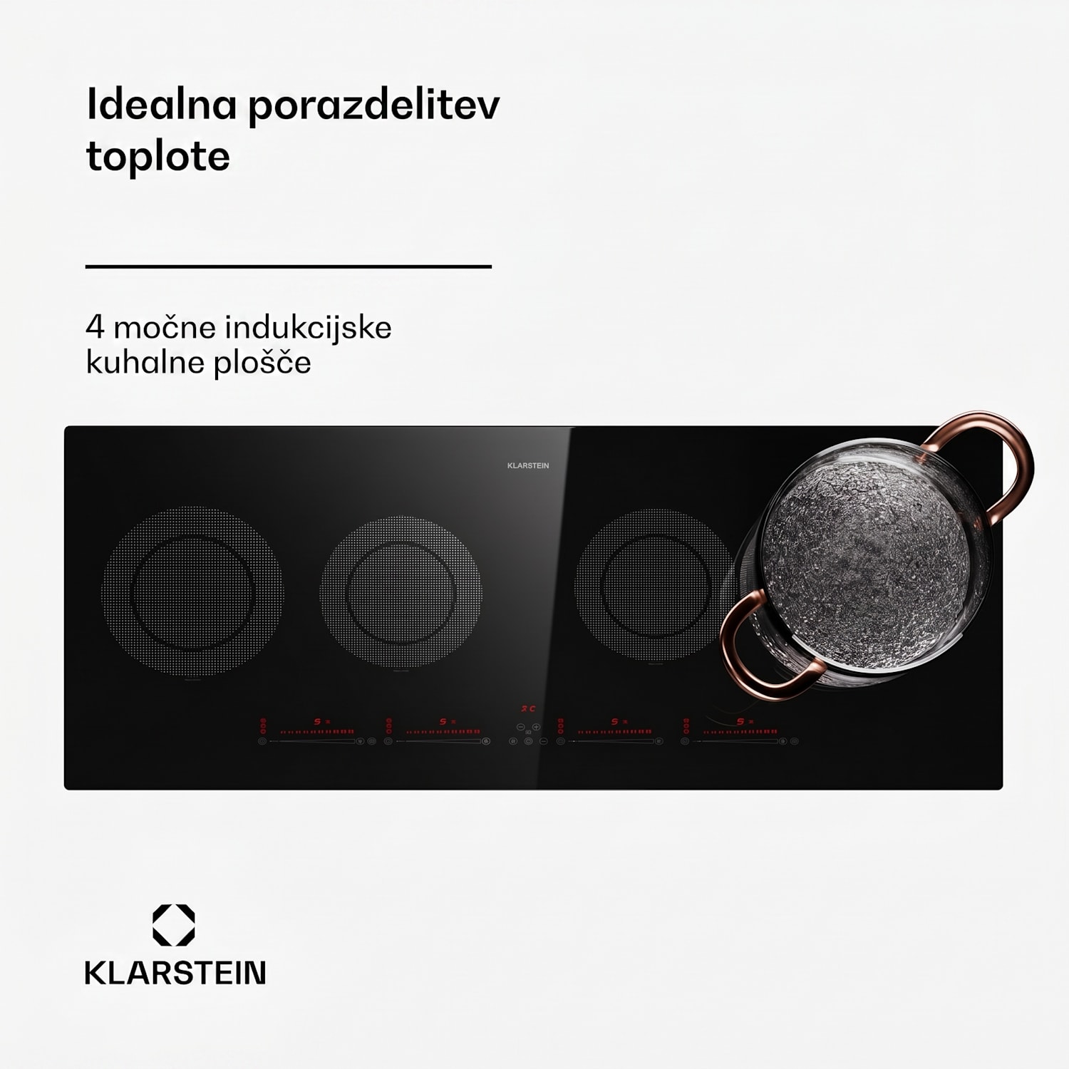 Masterzone Slim Round Indukcijska kuhalna plošča 7200 W, vgradna, 4 cone 