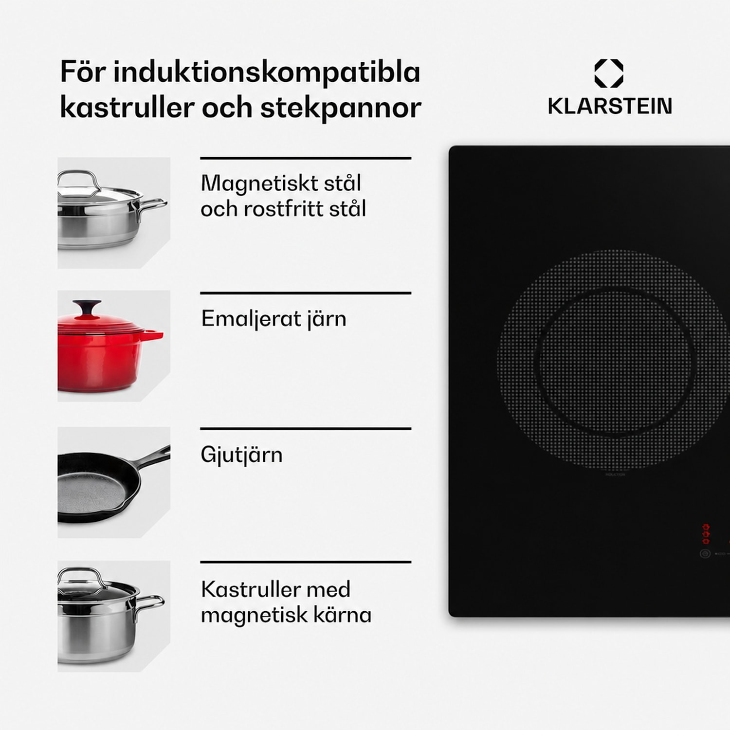 Masterzone Slim Round Induktionshäll, inbyggd, 4 kokzoner, ThermoBoost, max. 7200 watt 90 cm Slim | ingen flexzon | Svart