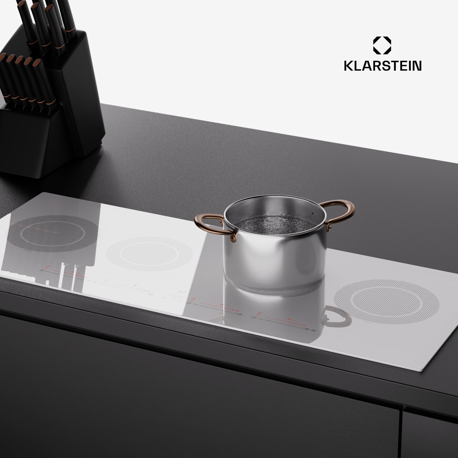 Masterzone Slim Round Induktionskochfeld Einbau 4 Kochzonen ThermoBoost max. 7200 Watt 