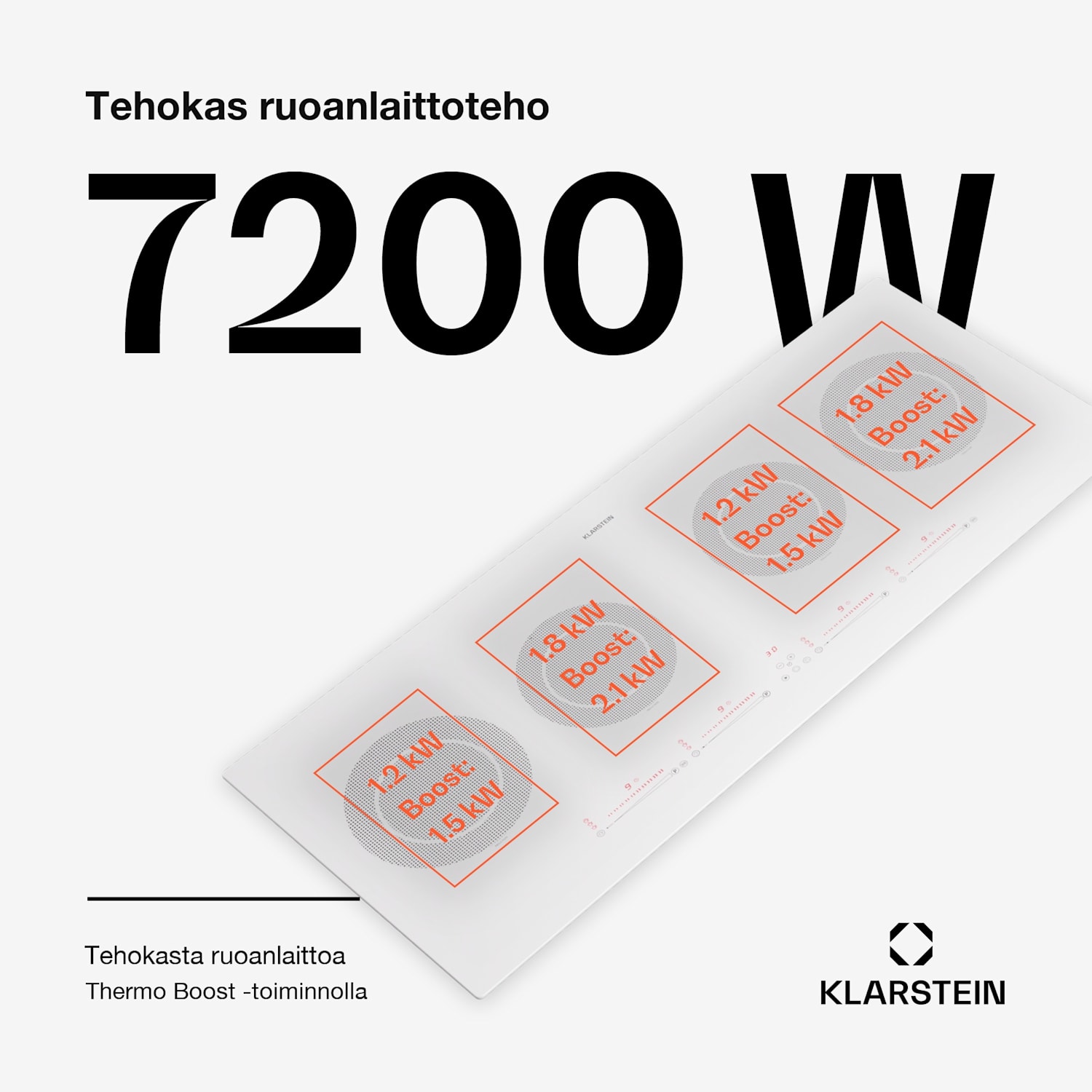 Masterzone Slim Round induktioliesi integroitava 4 keittoaluetta ThermoBoost Smart Flex Technology max. 7200 W 90 cm Slim | ei Flex-aluetta | Valkoinen