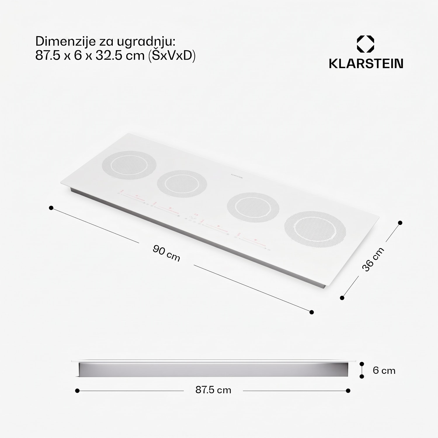Masterzone Slim Round, indukcijska ploča za kuhanje, maks. 7200 W, ugradbeni, 4 zone 