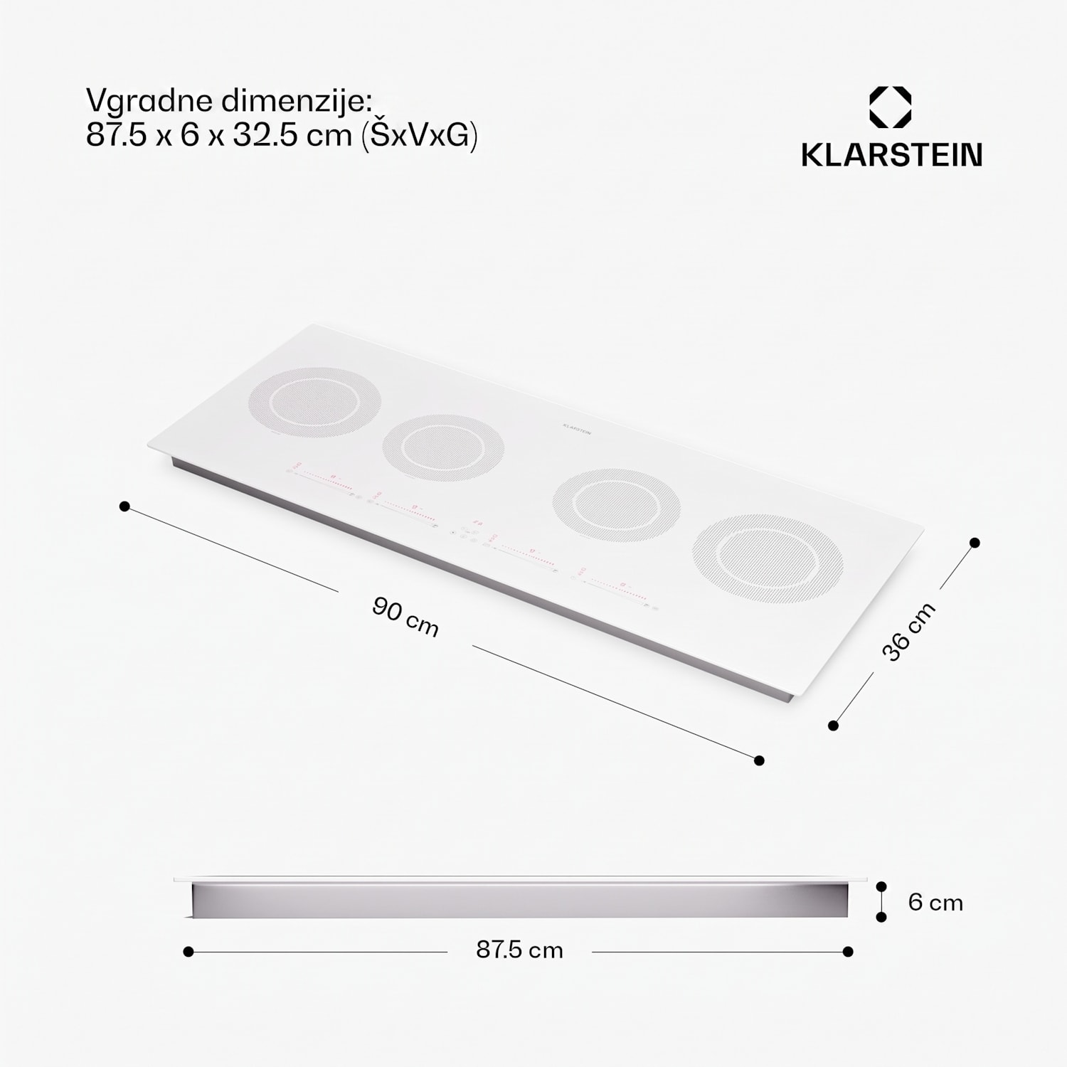 Masterzone Slim Round Indukcijska kuhalna plošča 7200 W, vgradna, 4 cone 