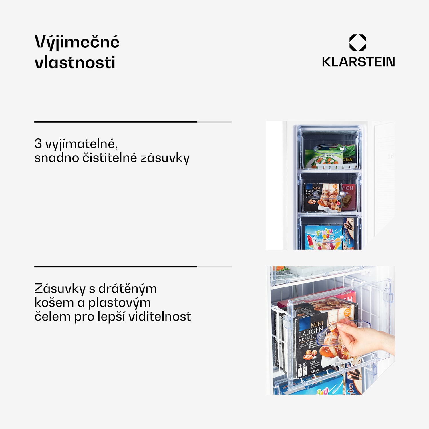 Laika 60L, mrazák, 60 l, 3 zásuvky, teplota: -18 až 0 °C Bílá