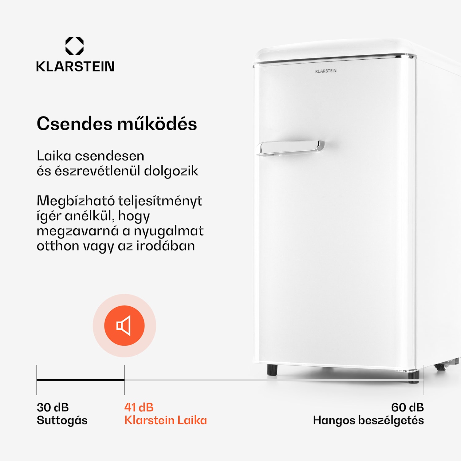 Laika 60L, fagyasztó, 60 l, 3 fiók, hőmérséklet: -18 és 0 °C között Fehér