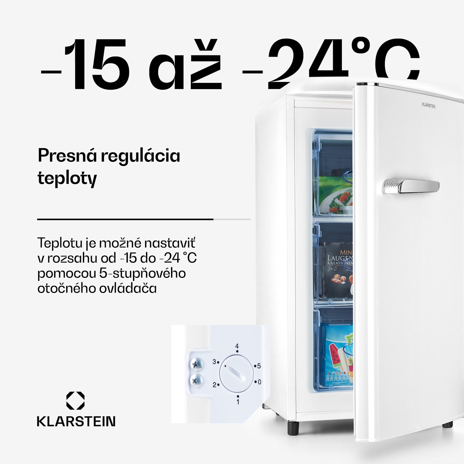 Laika 60L mraznička 60 l 3 zásuvky teplota: -18 až 0 °C Biela
