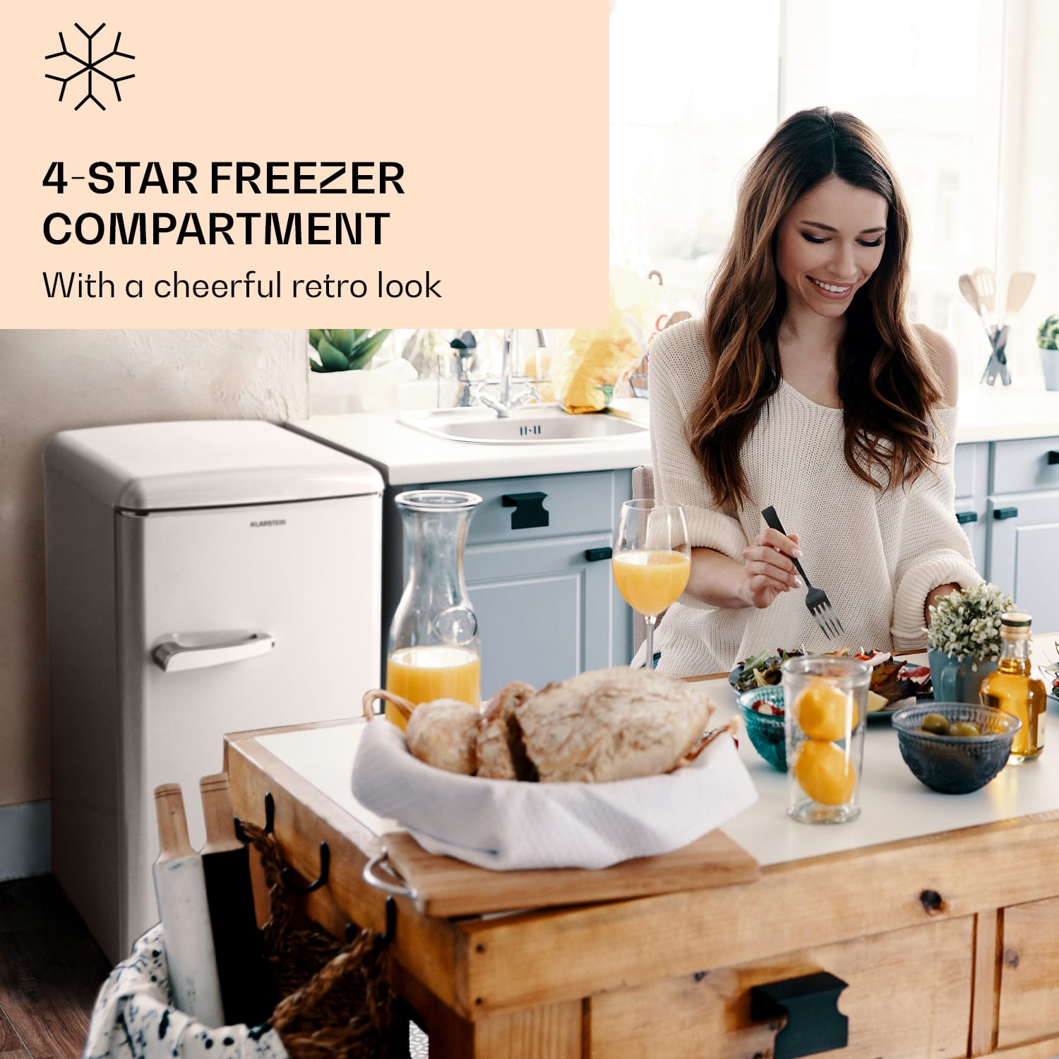 Laika 60L, congelator, 60 l, 3 sertare, temperatura: -18 la 0 °C Crem