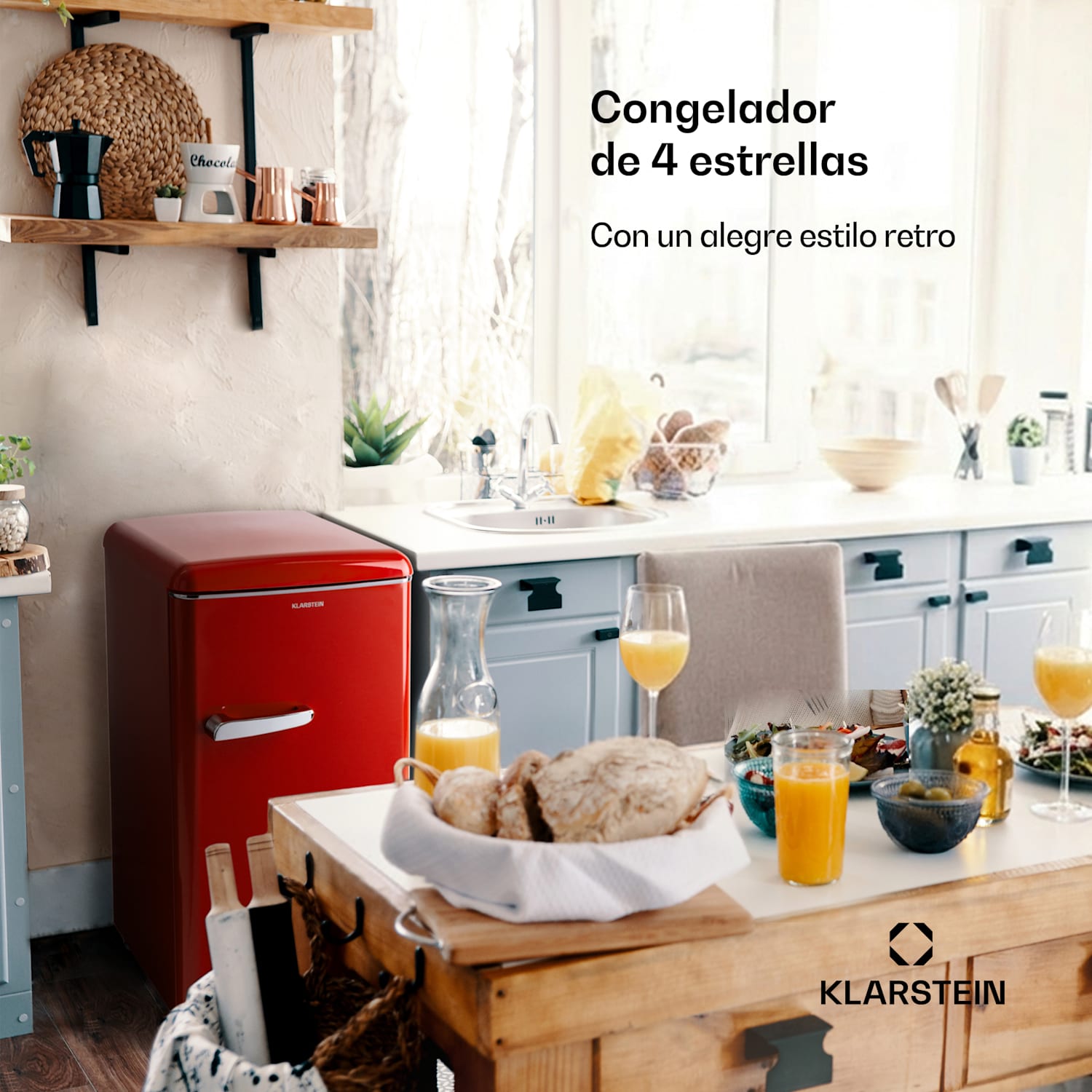 Laika 60L Congelador 60 litros 3 cajones Temperatura: -18 a 0 °C Rojo