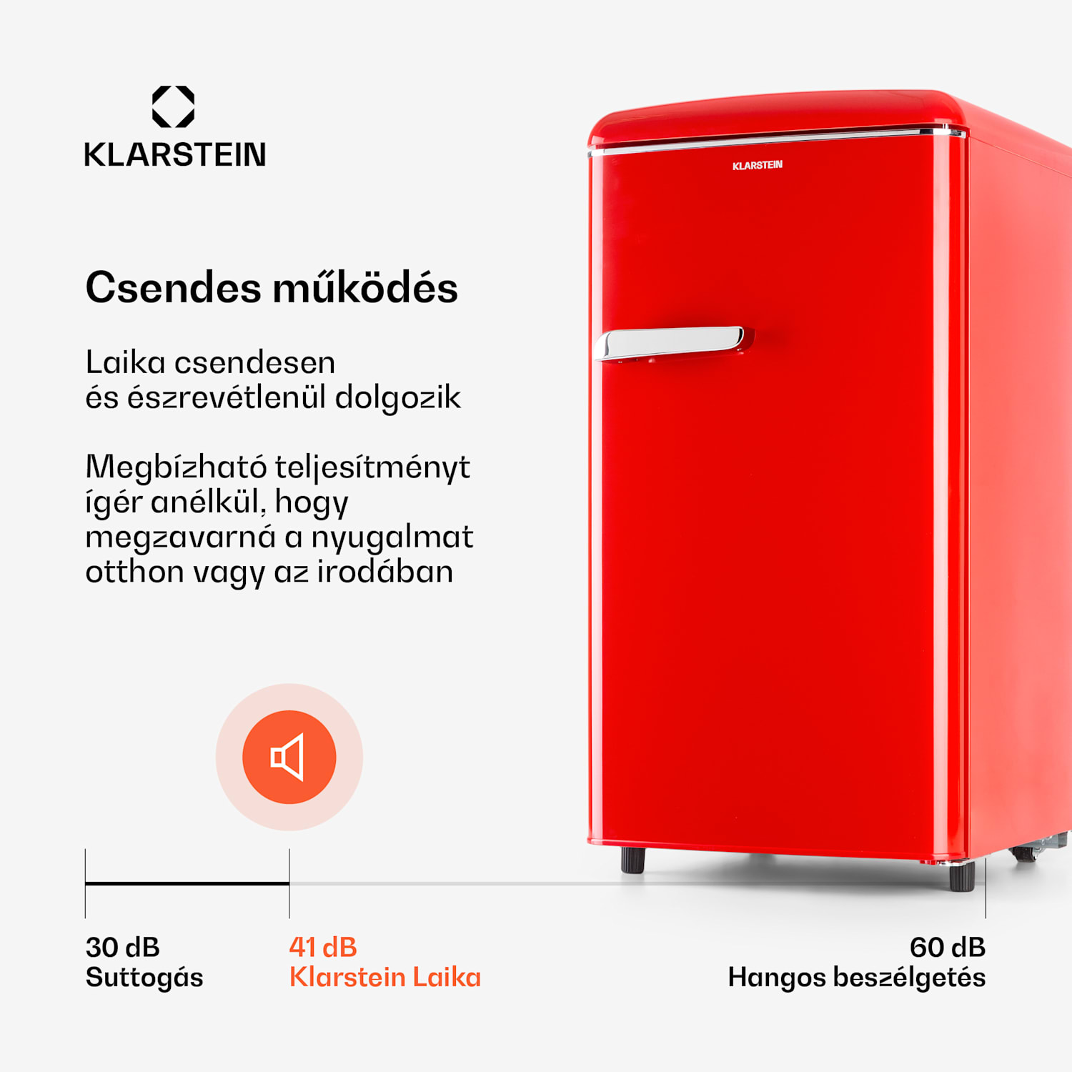 Laika 60L, fagyasztó, 60 l, 3 fiók, hőmérséklet: -18 és 0 °C között Piros