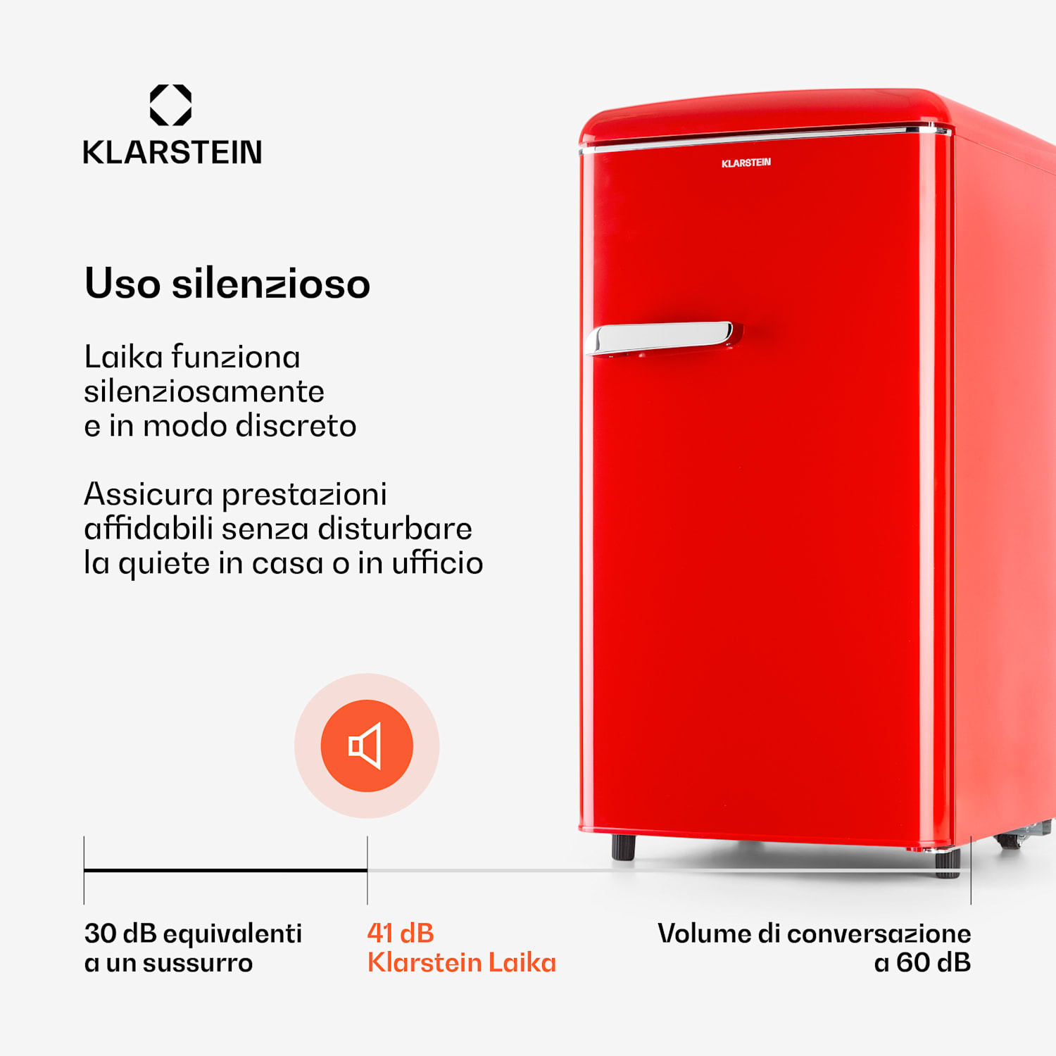 Laika 60 L - Congelatore, 60 litri, 3 cassetti, temperatura: da -18 a 0 °C Rosso