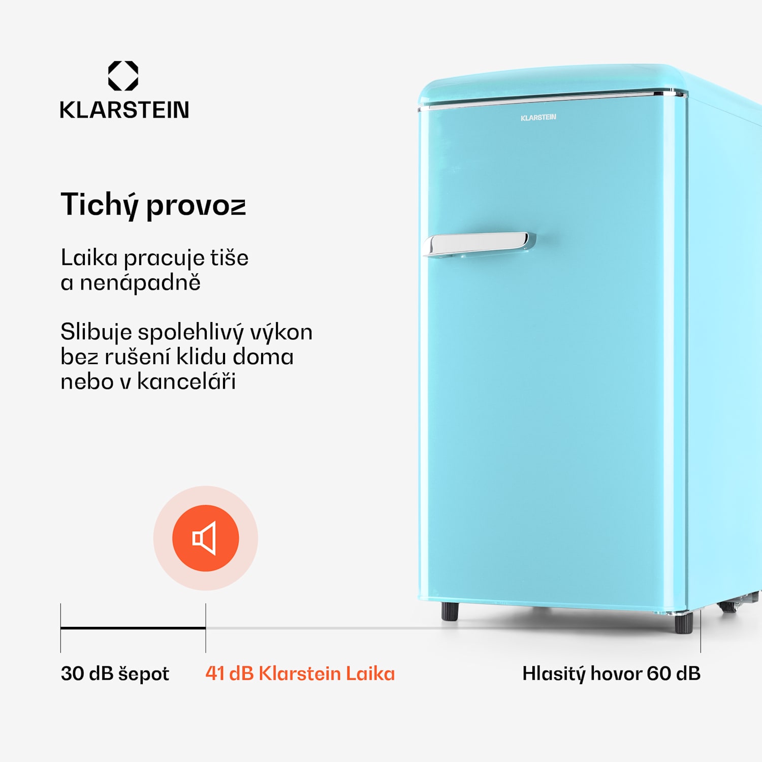 Laika 60L, mrazák, 60 l, 3 zásuvky, teplota: -18 až 0 °C Pastelově modrá