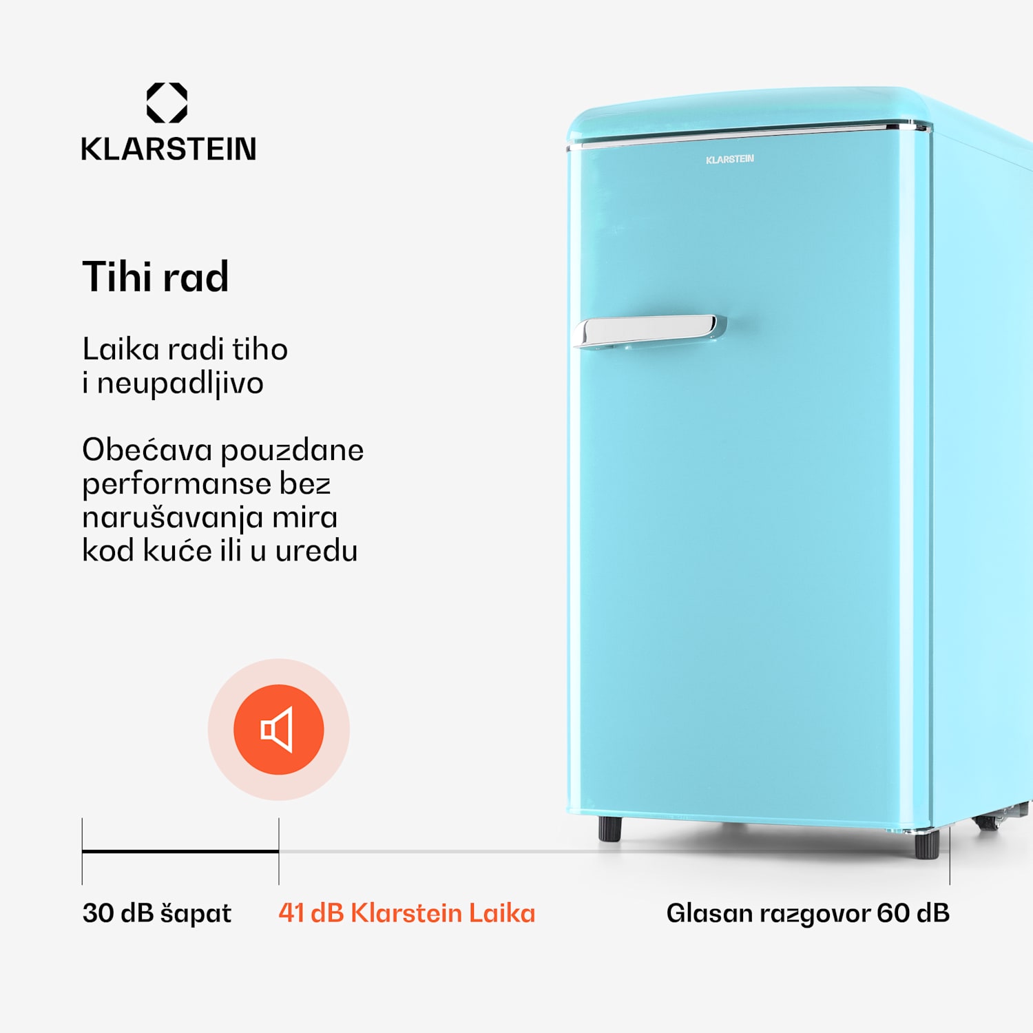 Laika 60L, zamrzivač, 60 l, 3 ladice, temperatura: -18 do 0 °C Pastelno plava