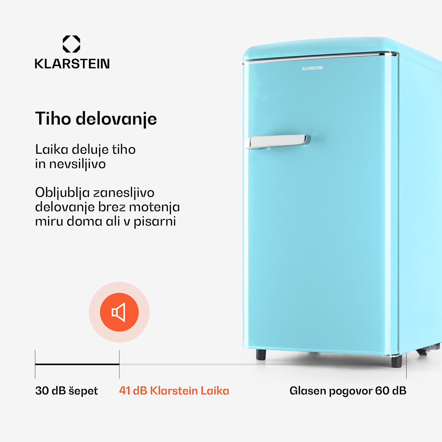 Laika 60L, zamrzovalnik, 60 l, 3 predali, temperatura: -18 do 0 °C Pastelno modra