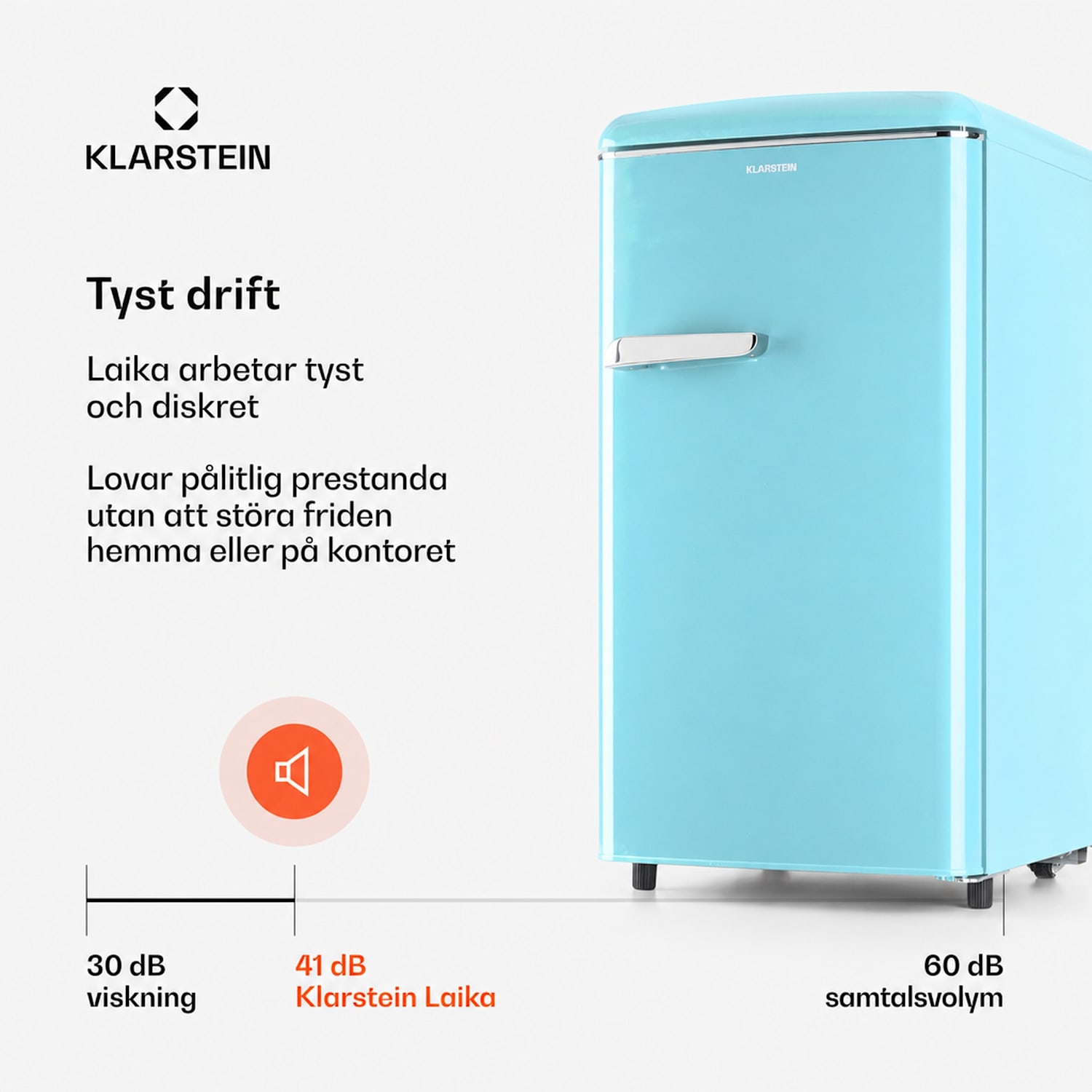Laika 60L Frysskåp 60 liter 3 lådor temperatur: -18 till 0 °C Pastellblå