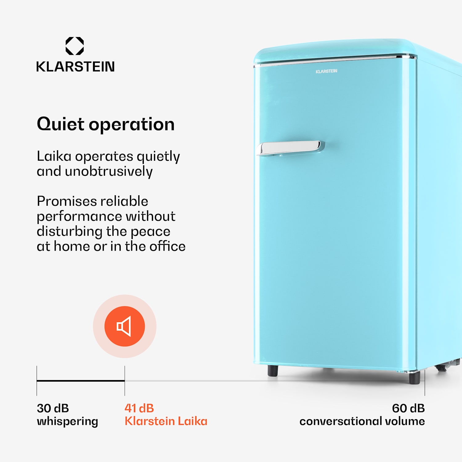 Laika 60L pakastin 60 litraa 3 laatikkoa lämpötila: -18 - 0 °C Pastellinsininen