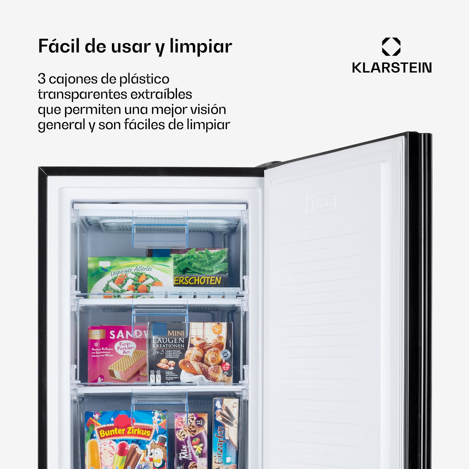 Congelador Pluto 80L 4 estrellas 80 litros hasta -18 °C Negro