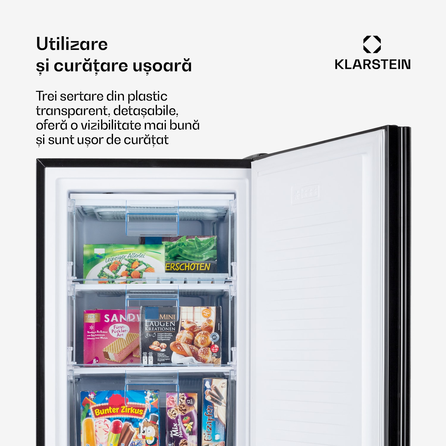 Pluto 80L, congelator, 4 stele, 80 litri, până la -18 ° C Negru