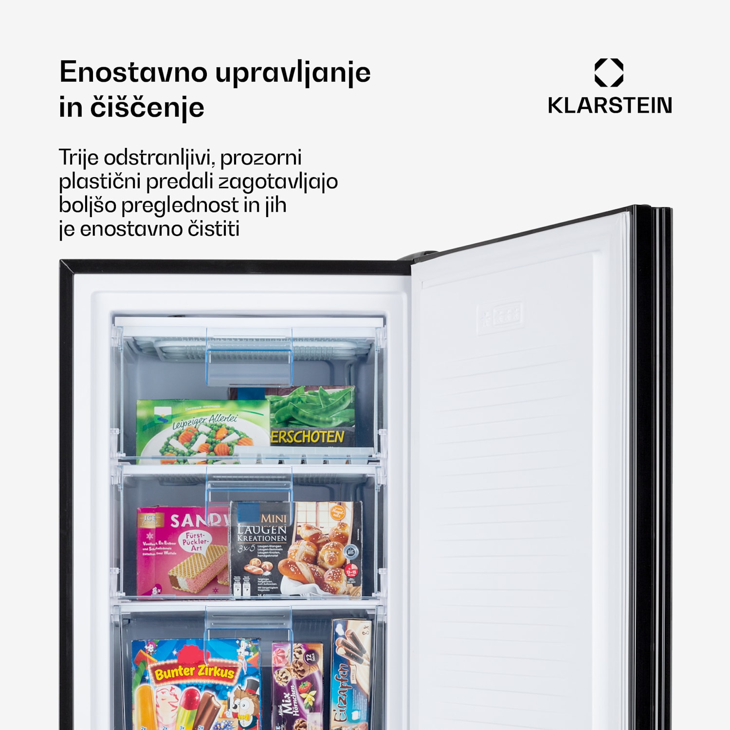 Pluto 80L, zamrzovalnik, 4 zvezdice, 80 litrov, do -18 °C Črna