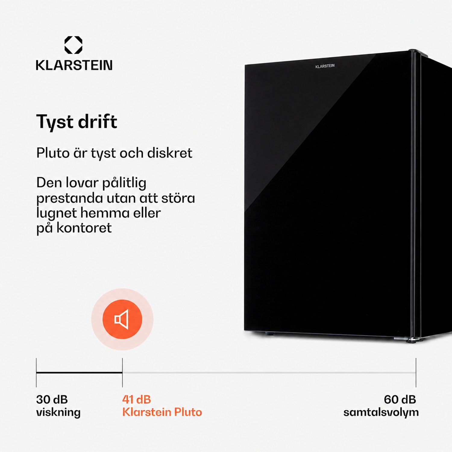 Pluto 80L frys 4-stjärnig 80 liter ner till -18 °C Svart