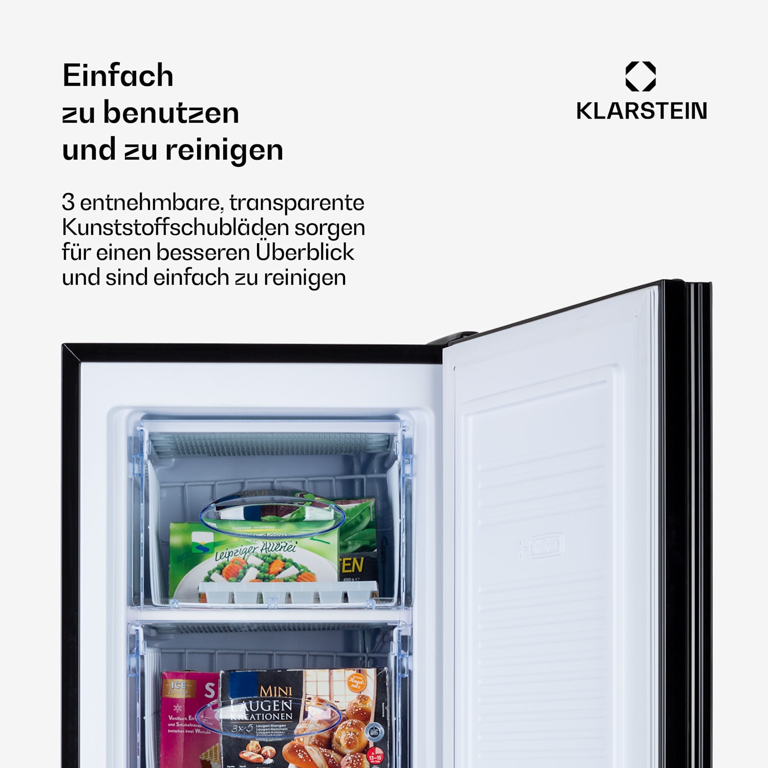 Pluto 60L Gefrierschrank 4-Sterne 60 Liter bis -18 °C Schwarz