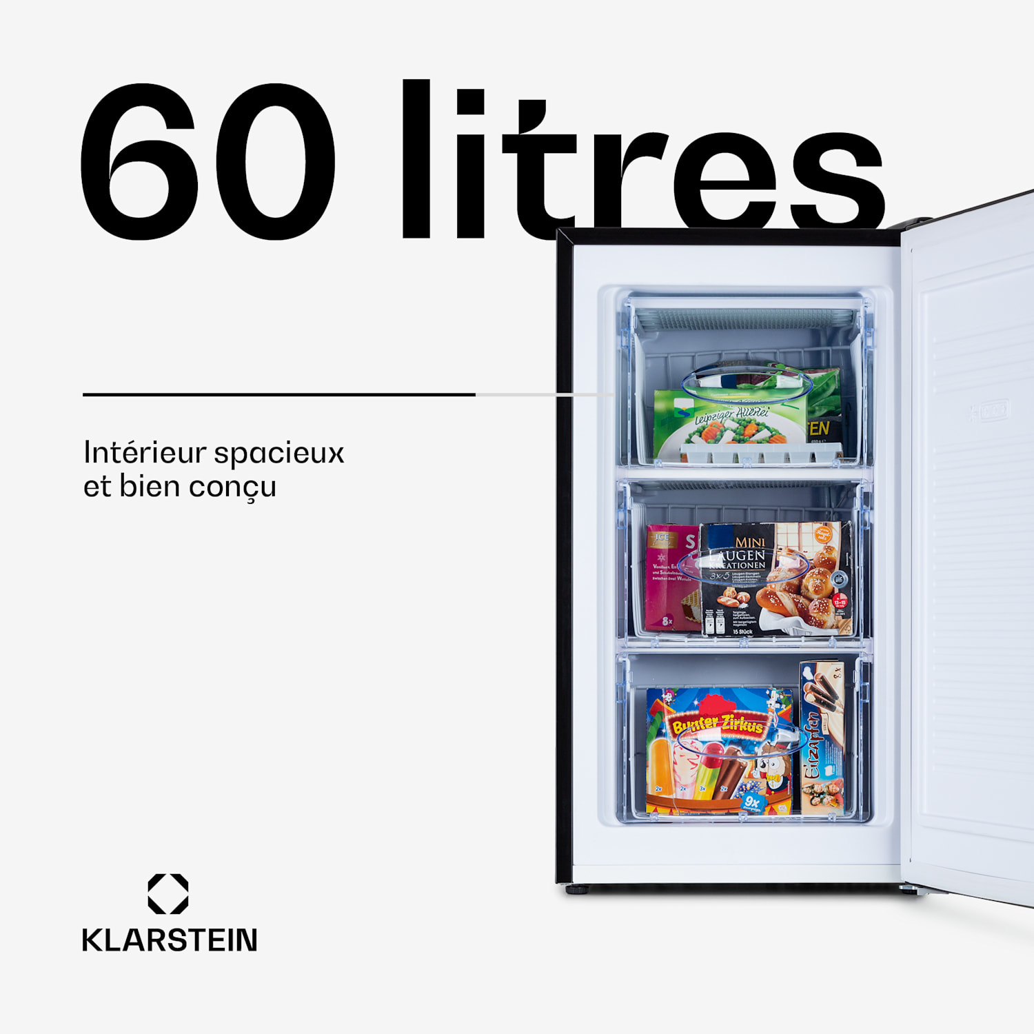 Pluto 60L diepvrieskast 4-sterren 60 liter tot -18°C 