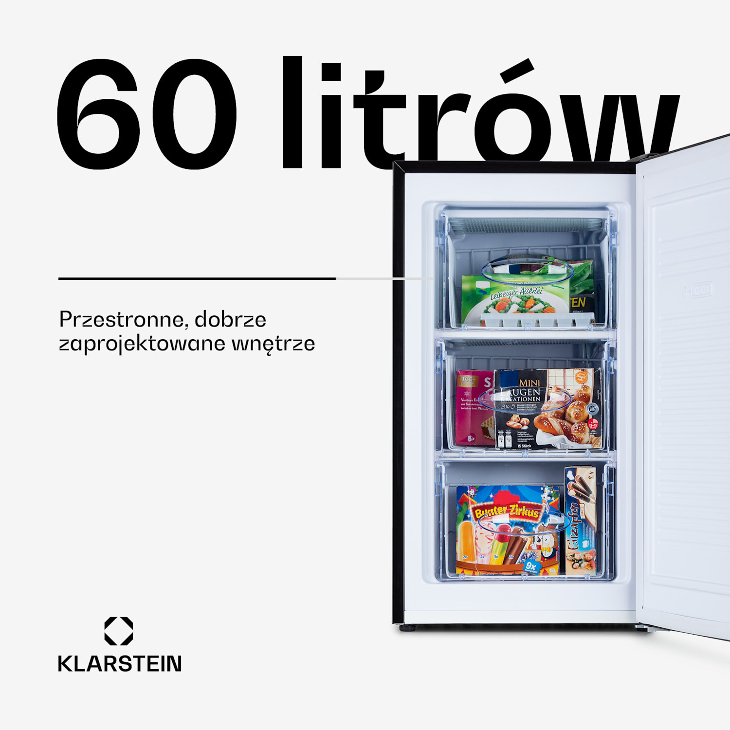 Pluto 60L, zamrażarka 4-gwiazdkowa, 60 litrów, do -18°C 