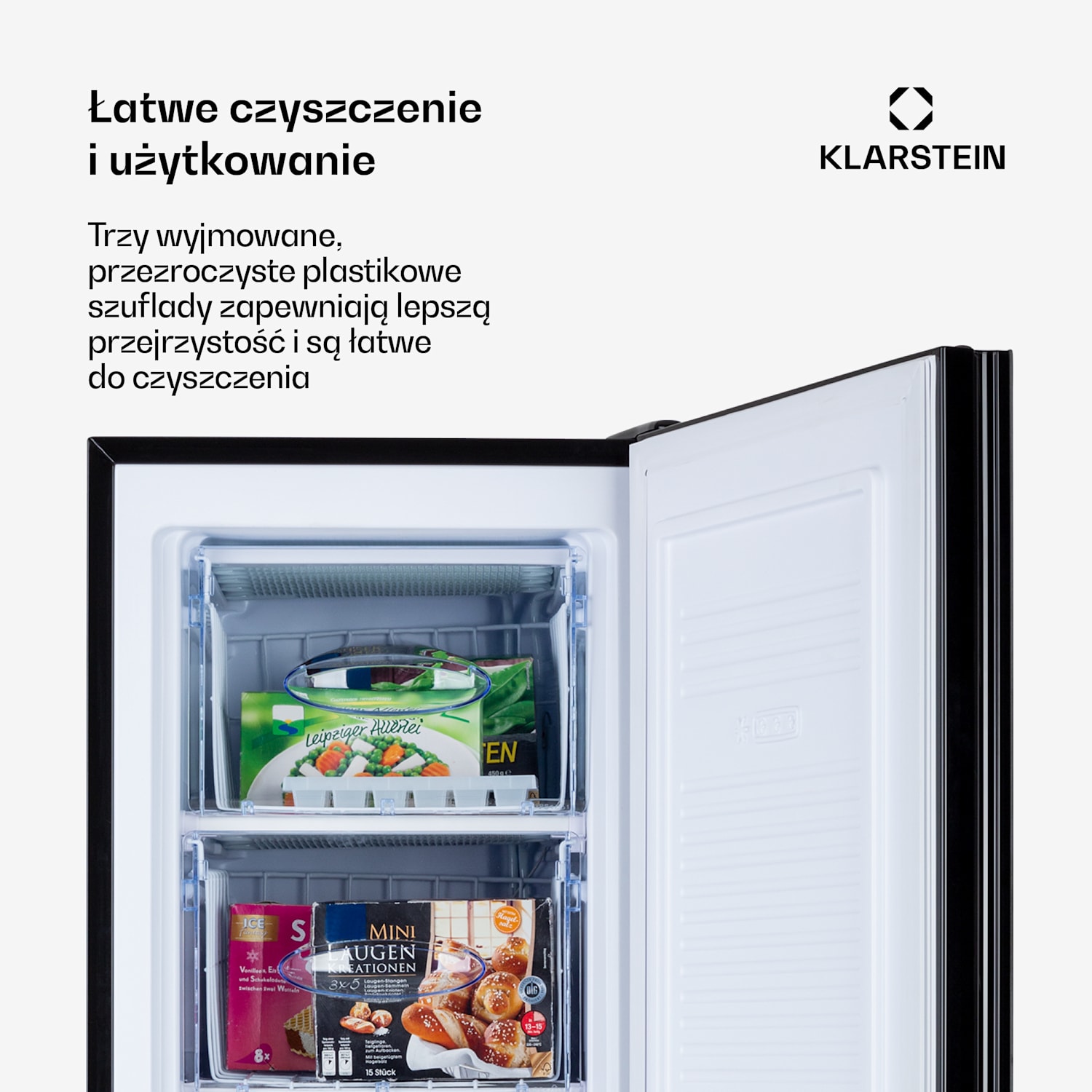 Pluto 60L, zamrażarka 4-gwiazdkowa, 60 litrów, do -18°C Czarny