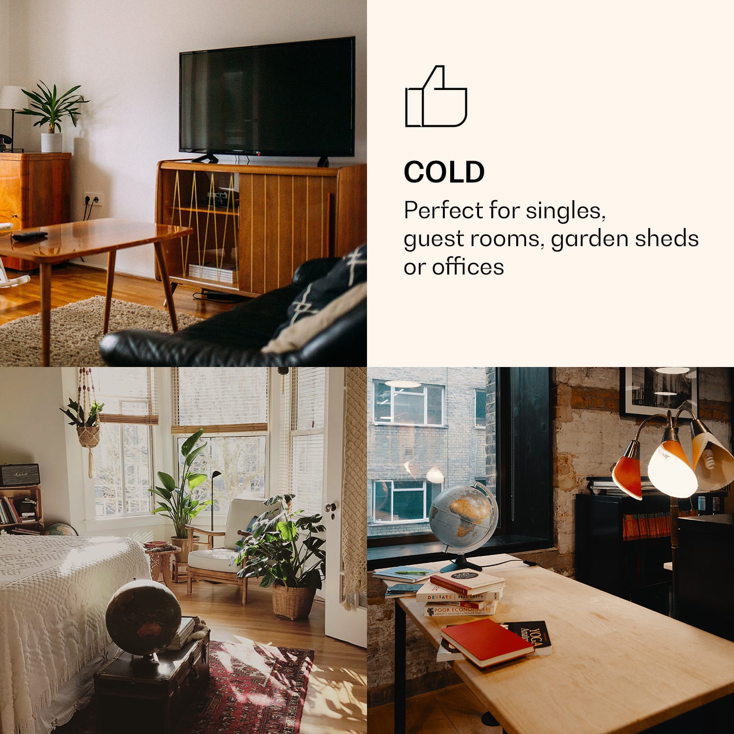 CoolArt, 45L, mini hladnjak, EET E, zamrzivač 1,5 l, dizajnerska vrata 