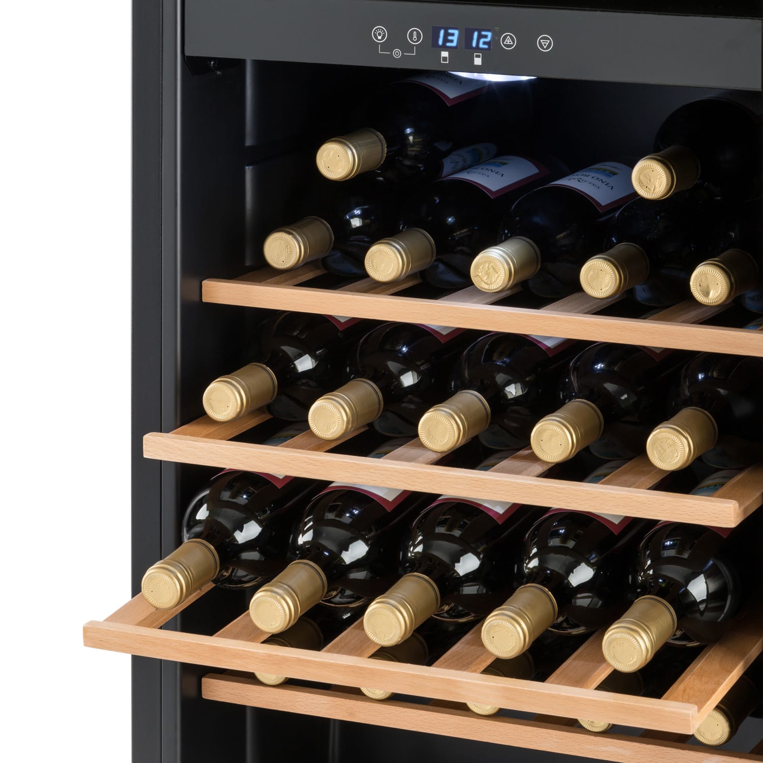 Nevera para vinos Vinamour 54 Duo, 2 zonas, 148 litros, 54 botellas, pantalla táctil 54 botellas