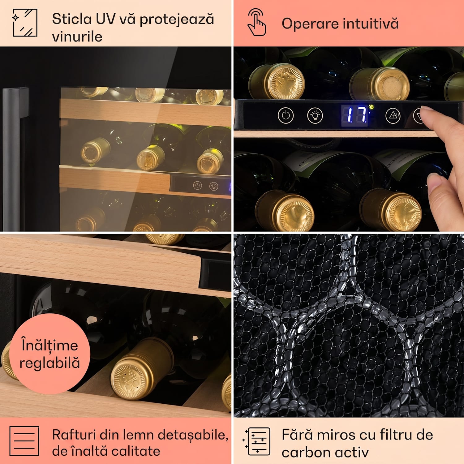 Vinsider 24 Onyx Edition, vinotecă încorporată, energetică. clasa G 24 de sticle | 1 | Negru