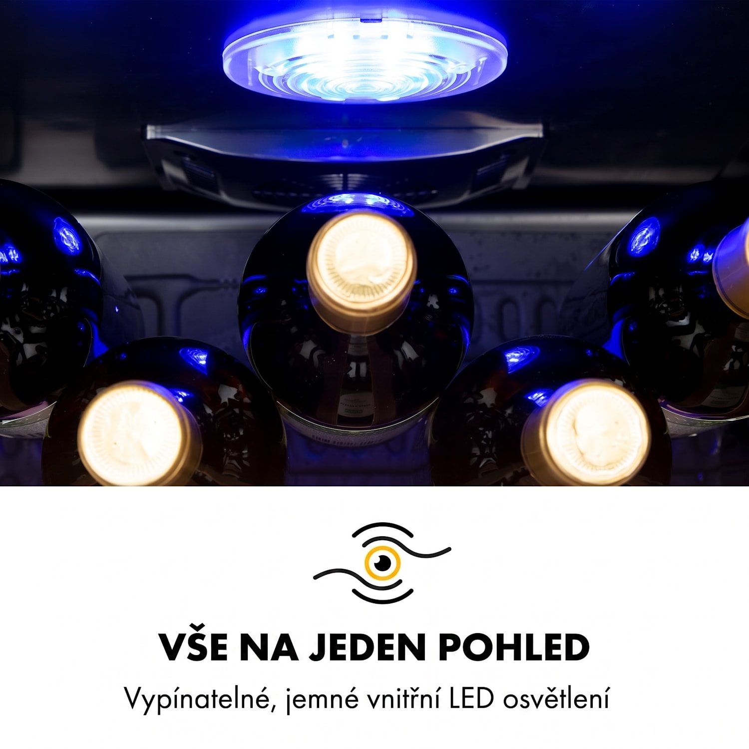 Vinamour 48 Uno, vinotéka, 128 l/48 lahví, 3 police, 4-18 °C, nerezová ocel 48 lahví | 1 chladící zóna | Černá