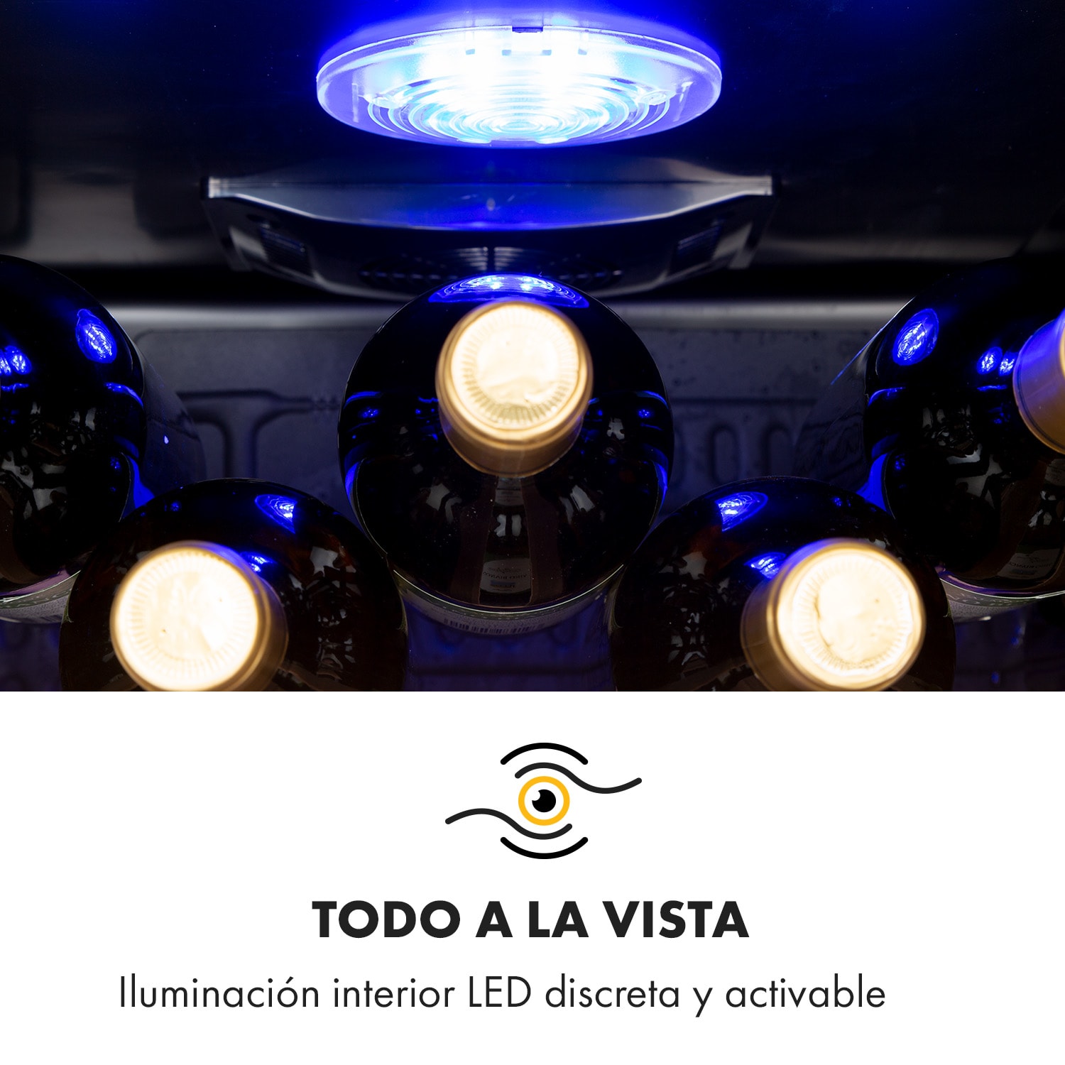 Vinamour 48 Uno nevera para vinos 128L 48 botellas 3 estantes 4-18°C 48 botellas | 1 zona de refrigeración | Negro