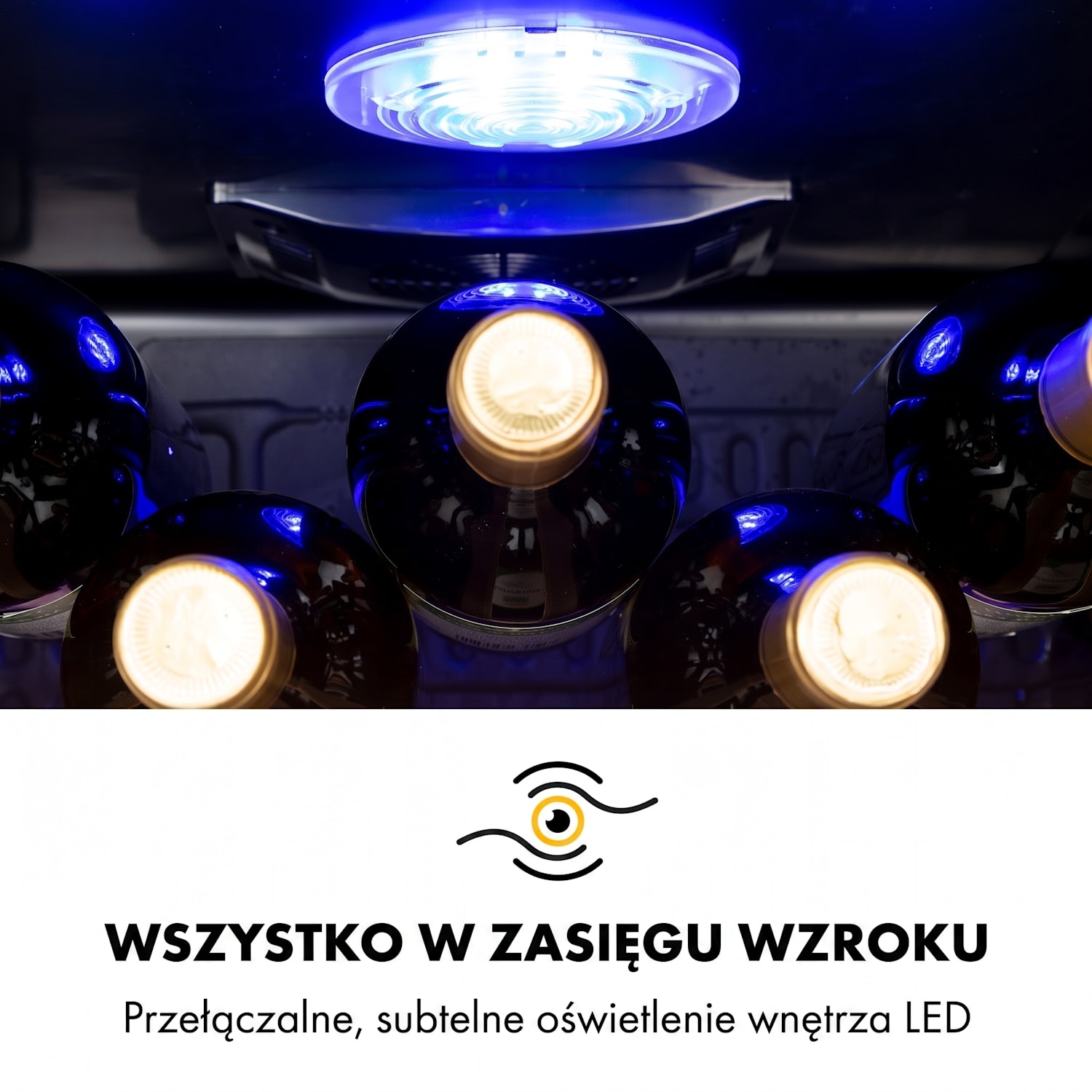Vinamour 48 Uno, chłodziarka do wina, 128 l, 48 butelek, 3 półki, 4-18°C, stal szlachetna 48 butelek | 1 strefa chłodzenia | Czarny