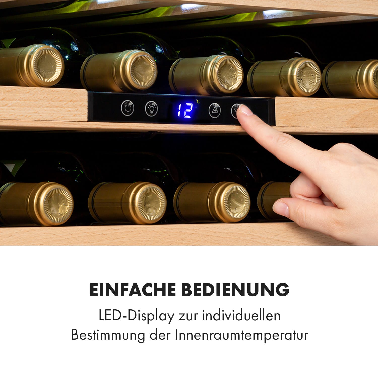 Vinsider 24 Built-In Uno Einbau-Weinkühlschrank 24 Flaschen 57 Liter 24 Flaschen | 1 Kühlzone | Weiß