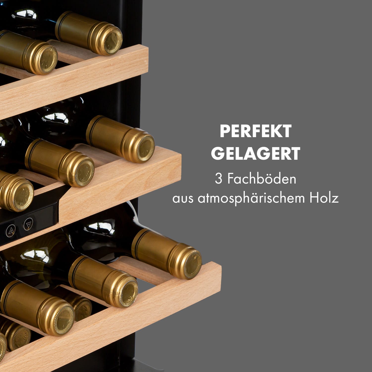 Vinsider 24 Built-In Uno Einbau-Weinkühlschrank 24 Flaschen 57 Liter 24 Flaschen | 1 Kühlzone | Weiß