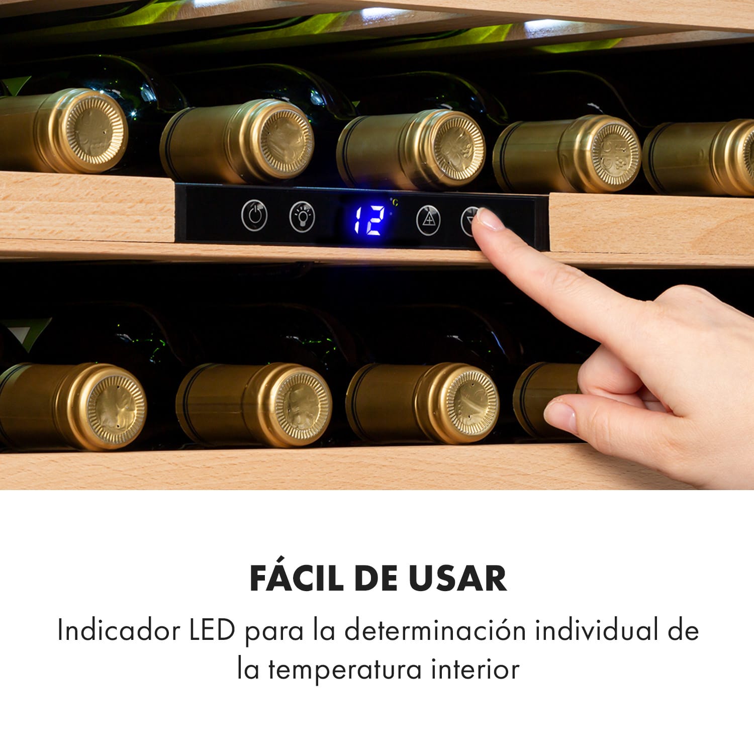 Vinsider 24 Built-In Uno Nevera para vinos empotrable 24 botellas 57 Litros 24 botellas | 1 zona de refrigeración | Blanco