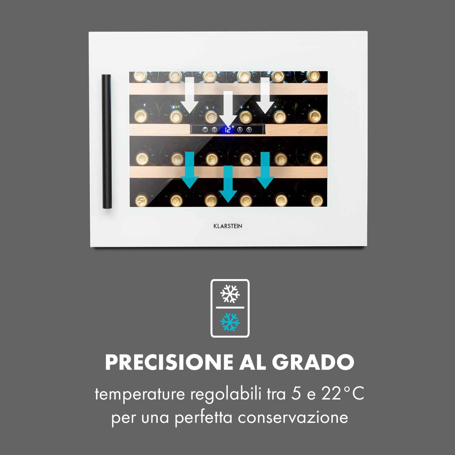 Vinsider 24 Built-In Uno Frigorifero per vini da incasso 24 bottiglie 57 litri 24 bottiglie | 1 zona di raffreddamento | Bianco