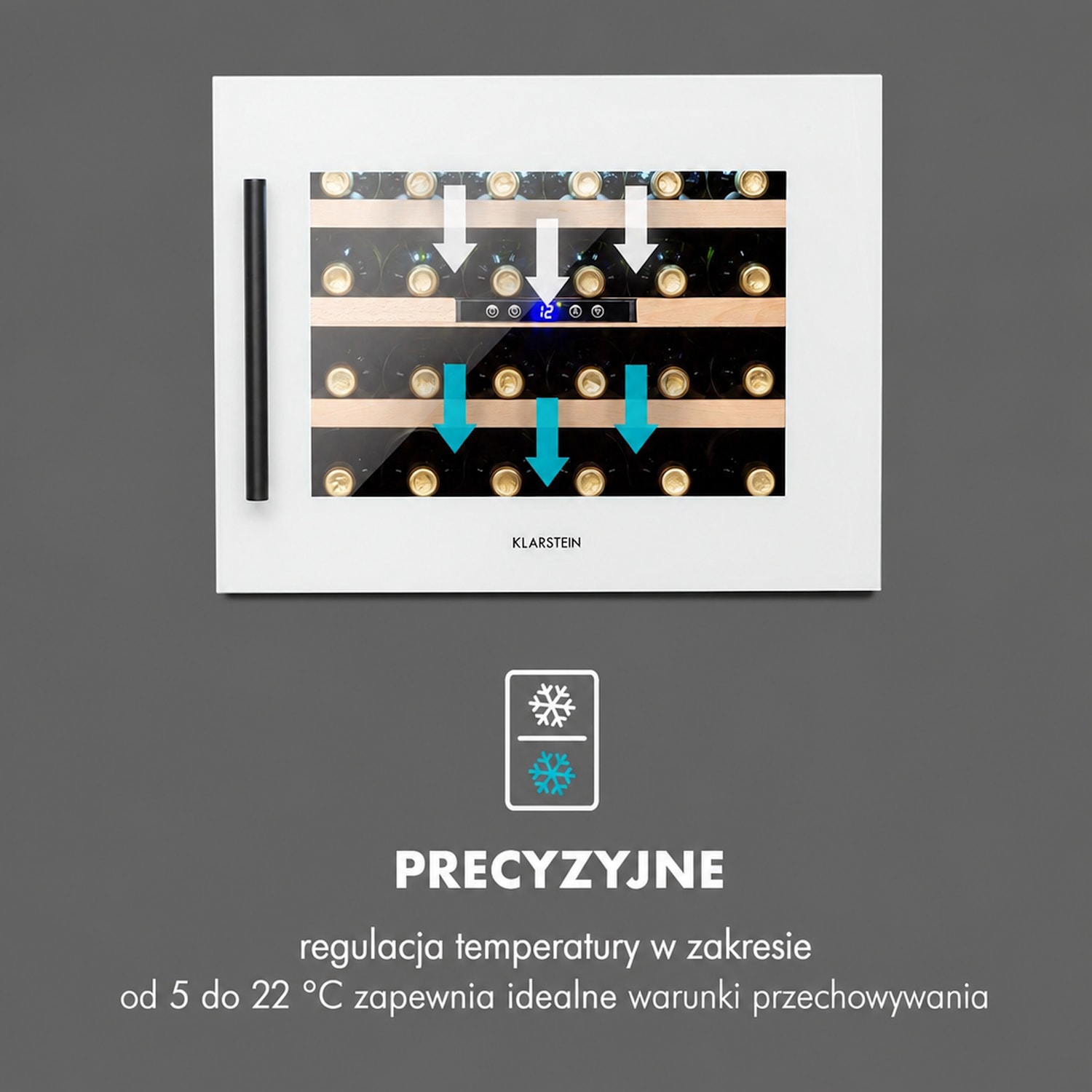 Vinsider 24D Built-In Duo Quartz Edition, chłodziarka do wina, do zabudowy 55 cm | 24 butelki | Biały