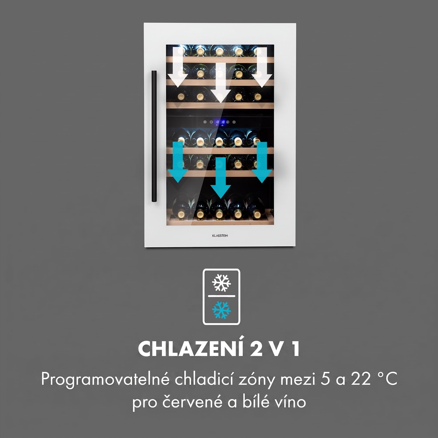 Vinsider 41D Built-In Duo, vestavná vinotéka, Quartz Edition 41 lahví | 2 chladicí zóny | Bílá