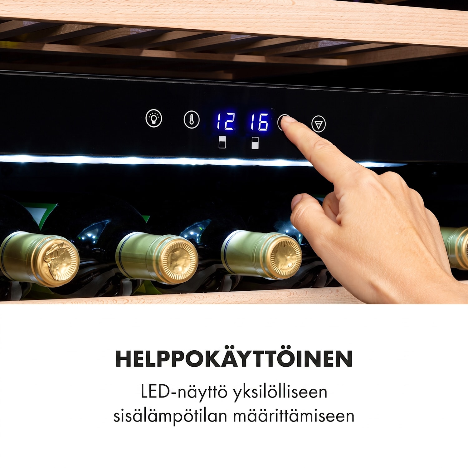 Vinsider 41D Built-In Duo Quartz Edition  viinikaappi integroitava 41 pulloa | 2 jäähdytysalue | Valkoinen