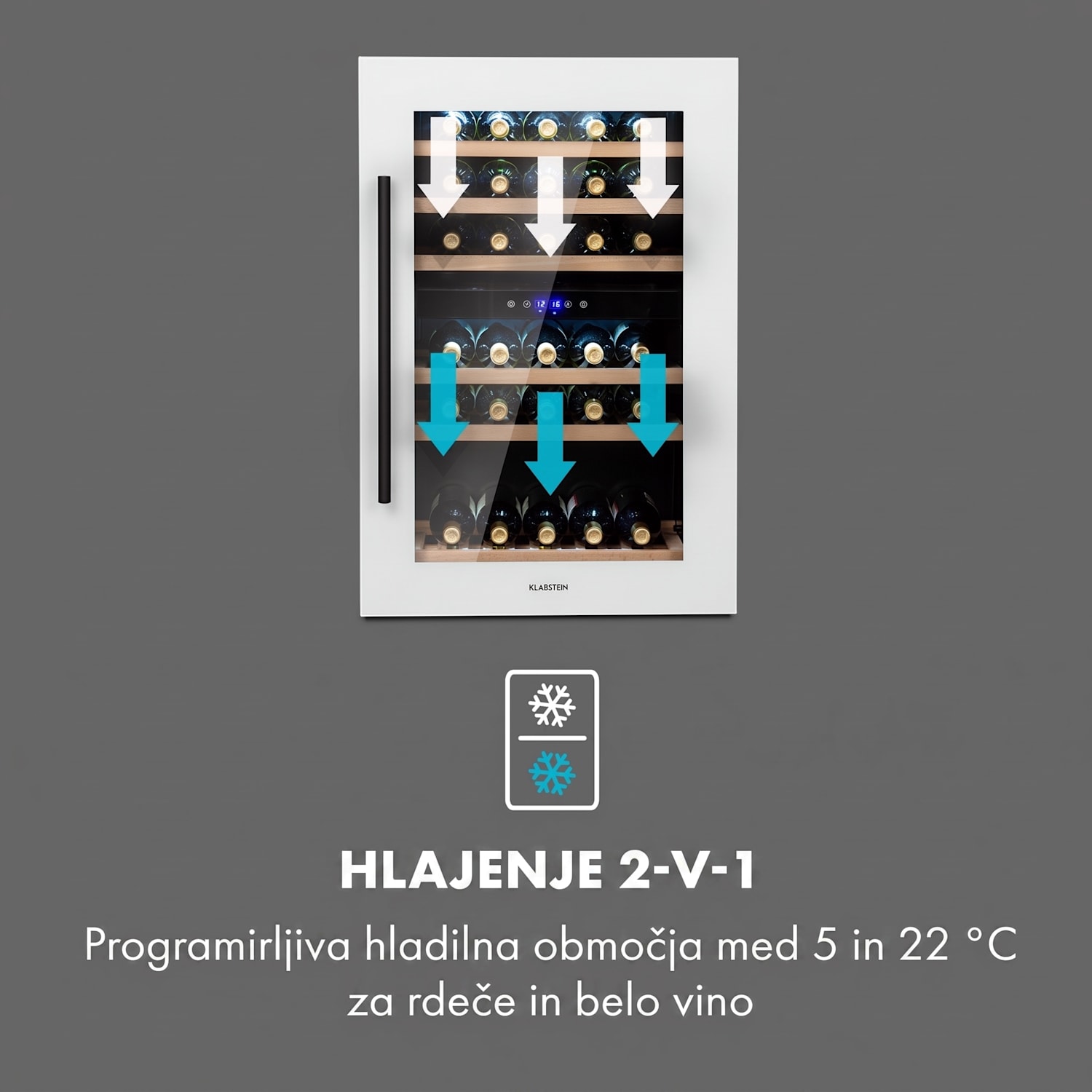 Vinsider 41D Built-In Duo, vinska omara, Quartz Edition, vgradna 41 steklenic | 2 | Bela