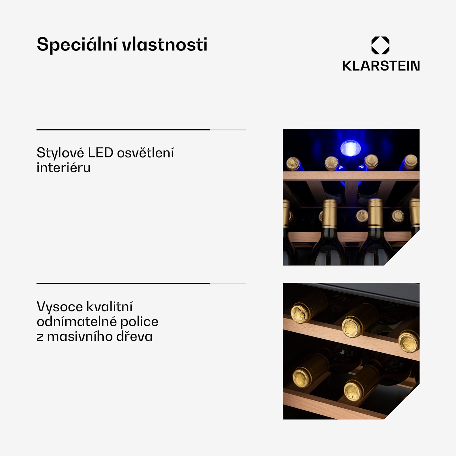 Vinetage 12 Uno, vinotéka, 46 l, 12 lahví, 4-18°C, 40 dB, sklo 12 lahví | 1 chladící zóna | Stříbrná