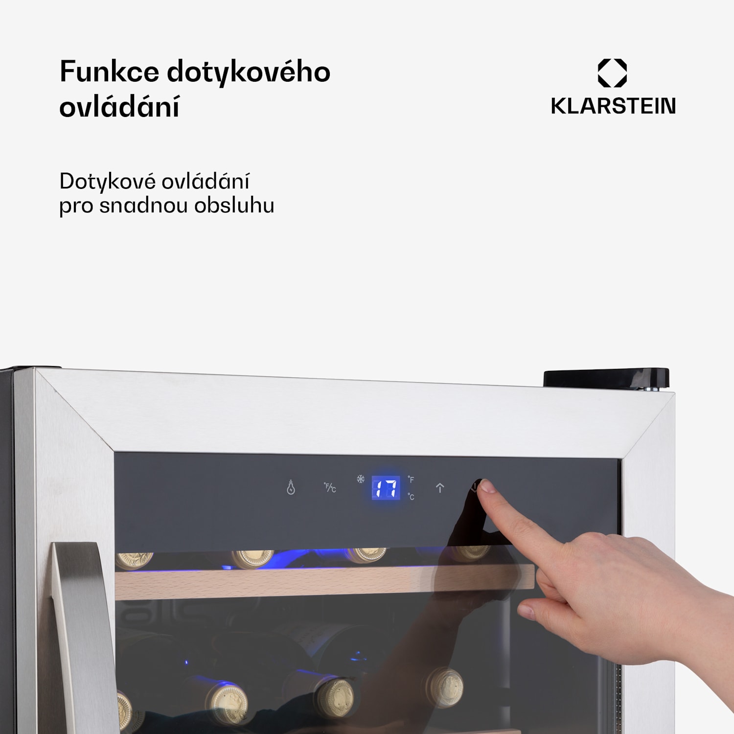 Vinetage 12 Uno, vinotéka, 46 l, 12 lahví, 4-18°C, 40 dB, sklo 12 lahví | 1 chladící zóna | Stříbrná