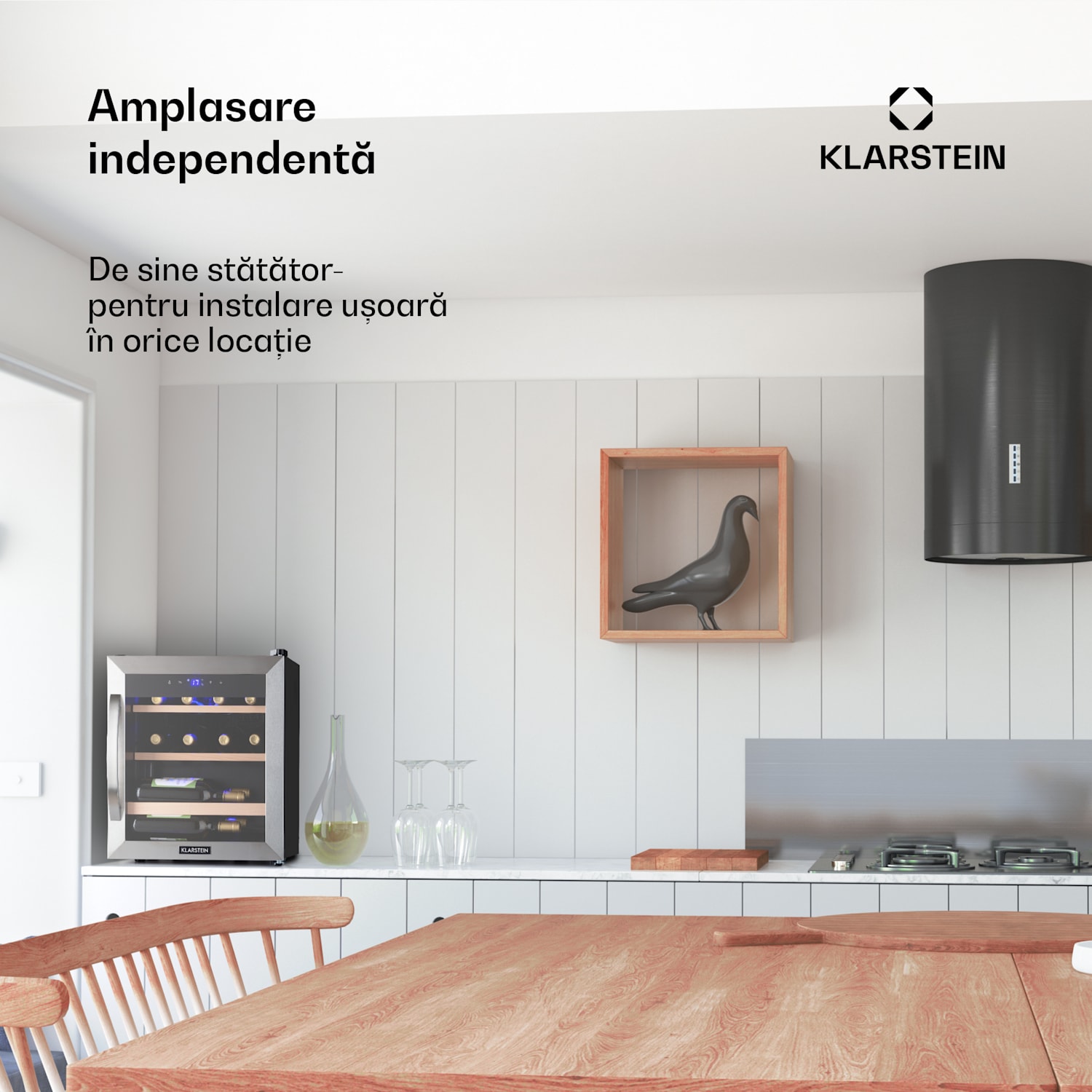 Vinetage 12 Uno, răcitor de vin, 12 sticle 46 l, 4-18°C, 40 dB, sticlă 12 sticle | 1 | Argintiu