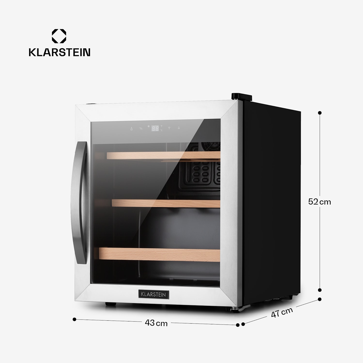 Vinetage 12 Uno, borhűtő, 46 liter, 12 palack, 4-18°C, 40dB, üveg 12 palack | 1 hűtőzóna | Ezüst