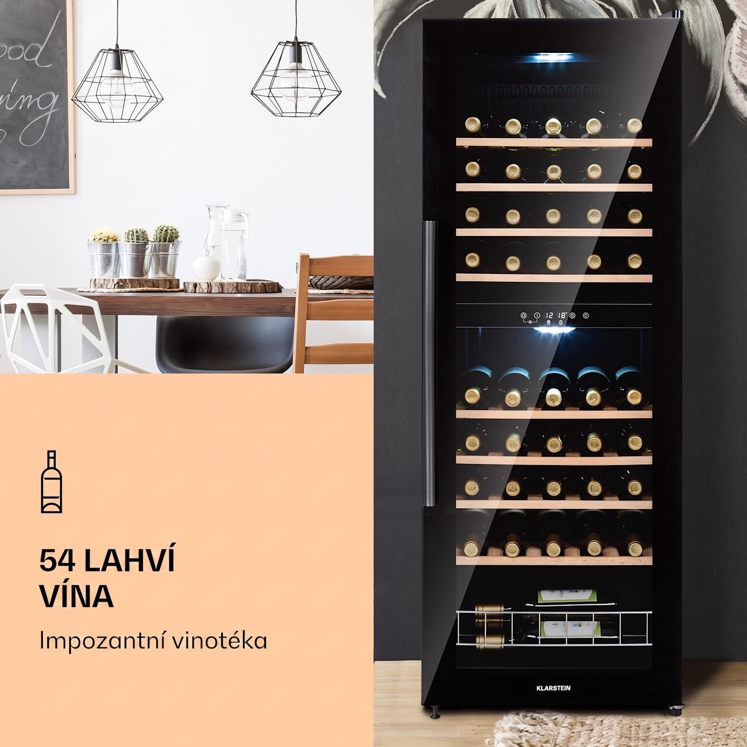 Barossa 54 Duo, vinotéka, 148 l/54 lahví, 2 zóny, dotykový displej 