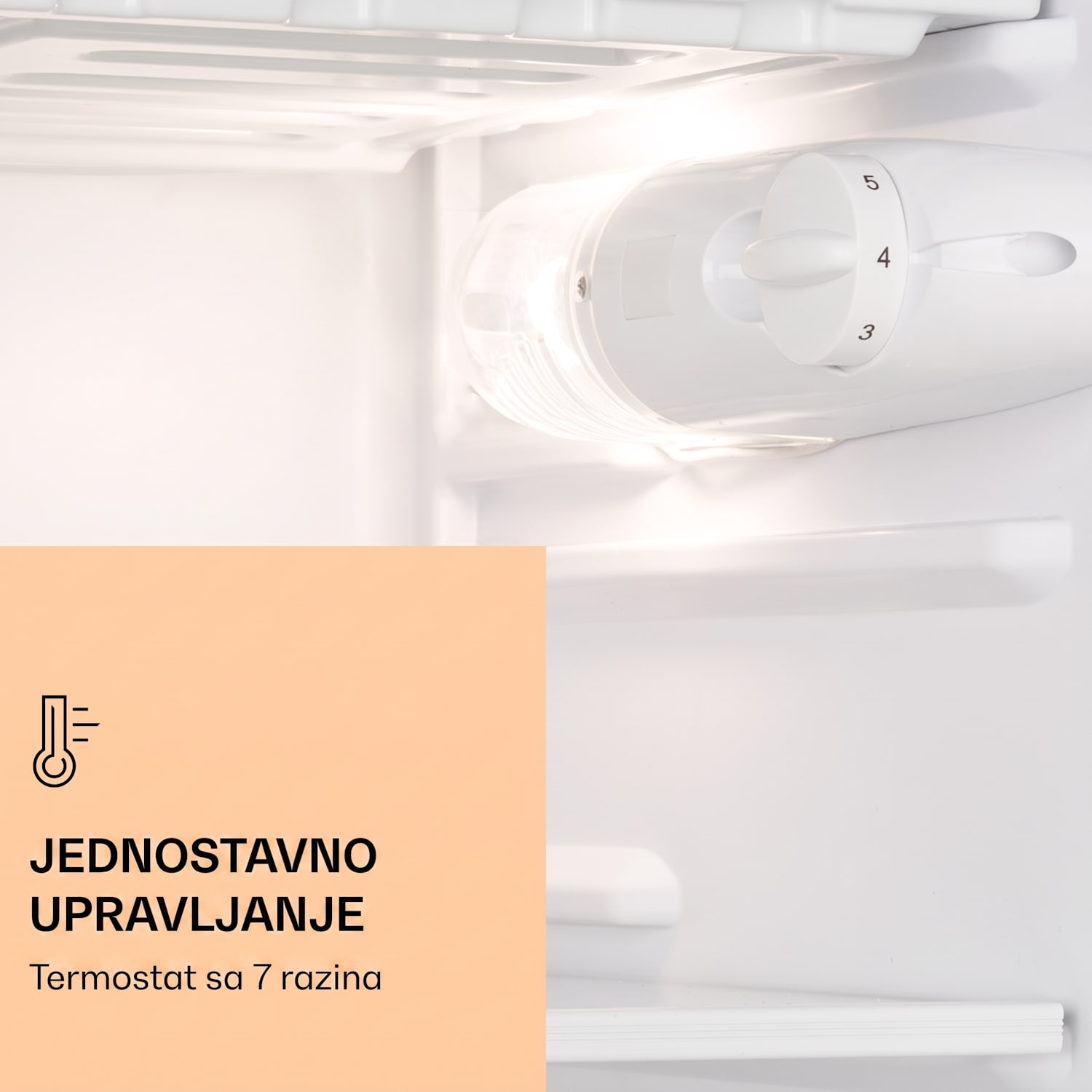 Luminance Frost, hladnjak, 91 L, F, pretinac za povrće, 2 staklene police, crni 