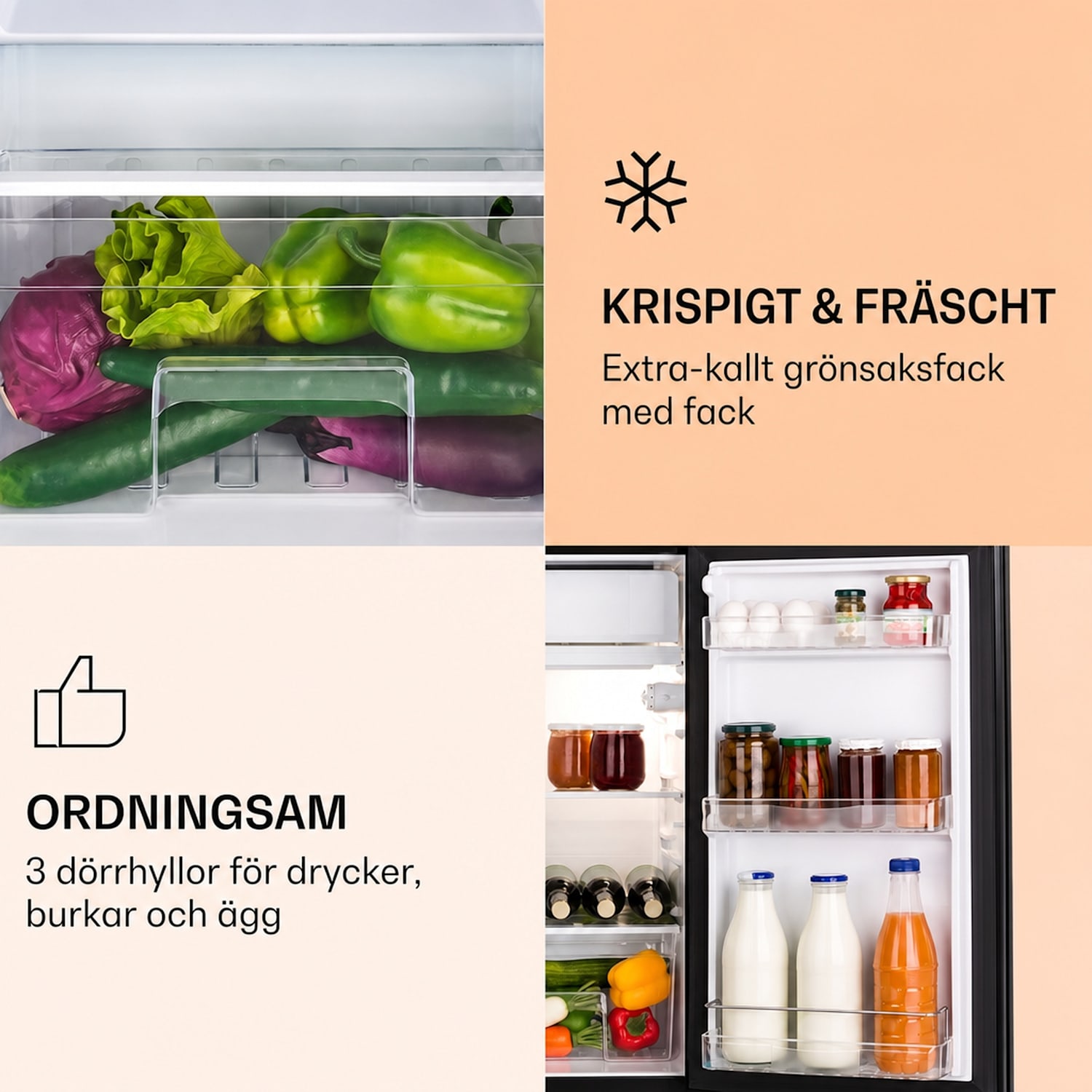 Luminance Frost Kylskåp 91 l crisper-låda 2 glashyllor 