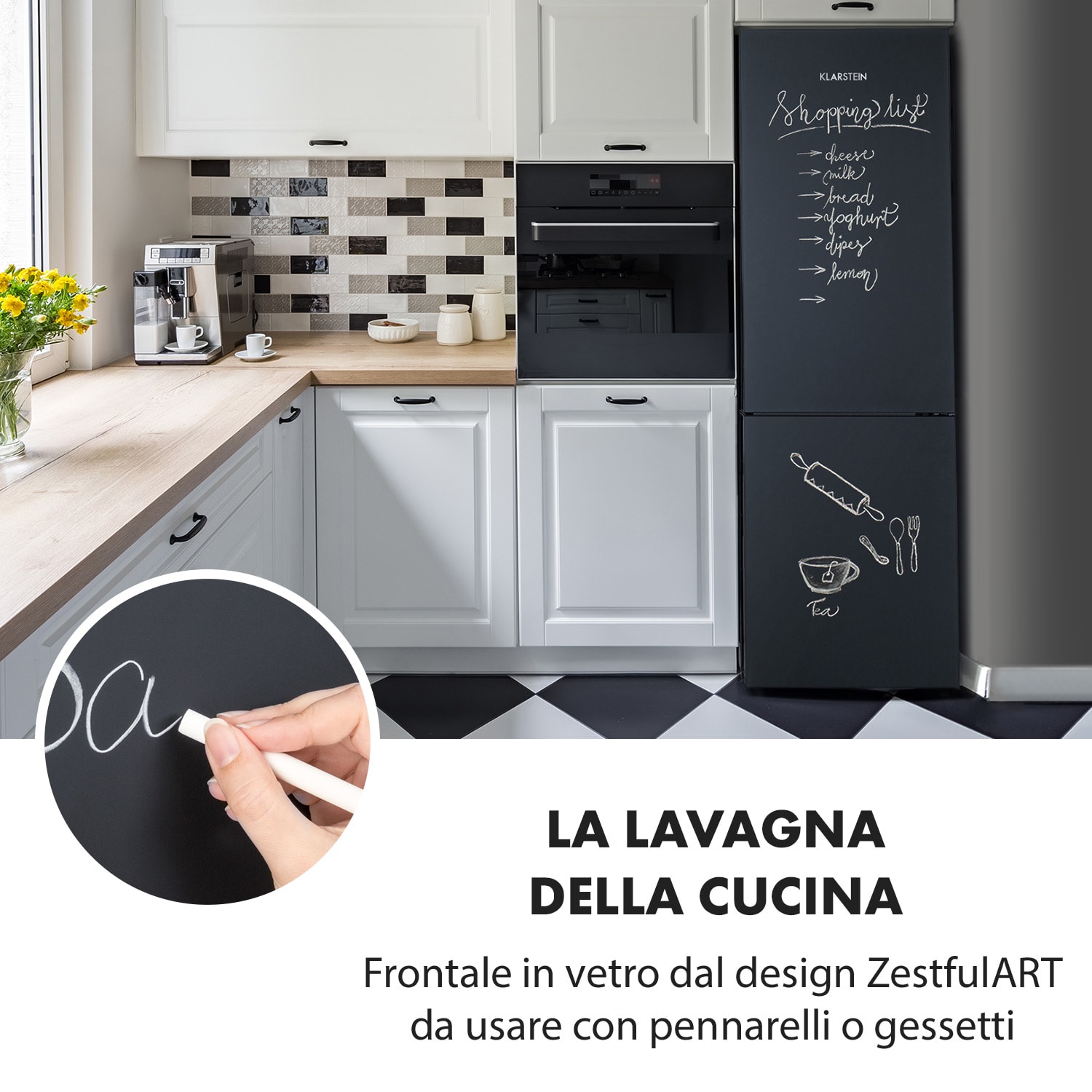 Miro XL Frigorifero e congelatore combinati 180/69 l Frontale lavagna 