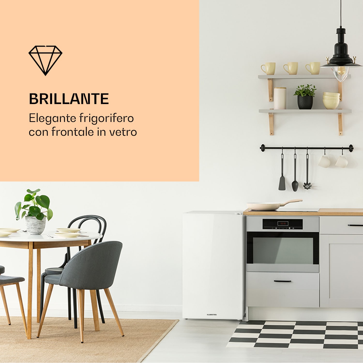 Luminance Frost - Frigorifero, 91 L, vano per le verdure, 2 ripiani in vetro 